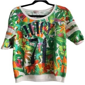 Juicy Couture Sweatshirt Graphic Floral Fashion Pullover Size Small #147